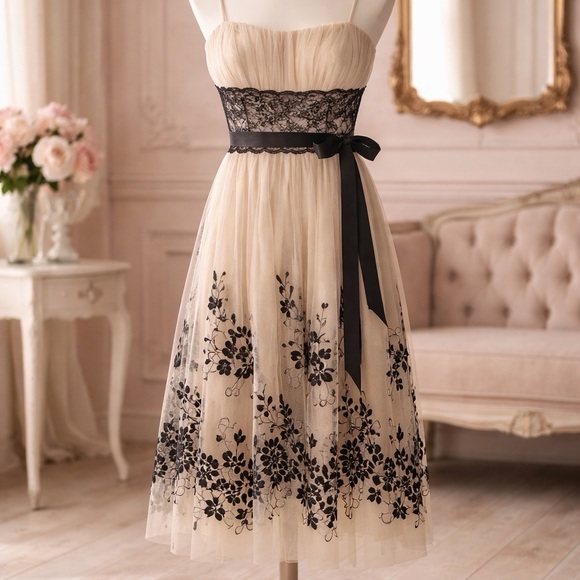 Oleg Cassini Dresses & Skirts - OC OLEG CASSINI VINTAGE INSPIRED TULLE SILK LINED DRESS SZ 8